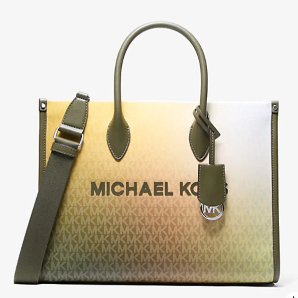 MICHAEL KORS
Mirella Medium Ombré Signature Logo Tote Bag Olive Combo color - Picture 10 of 16